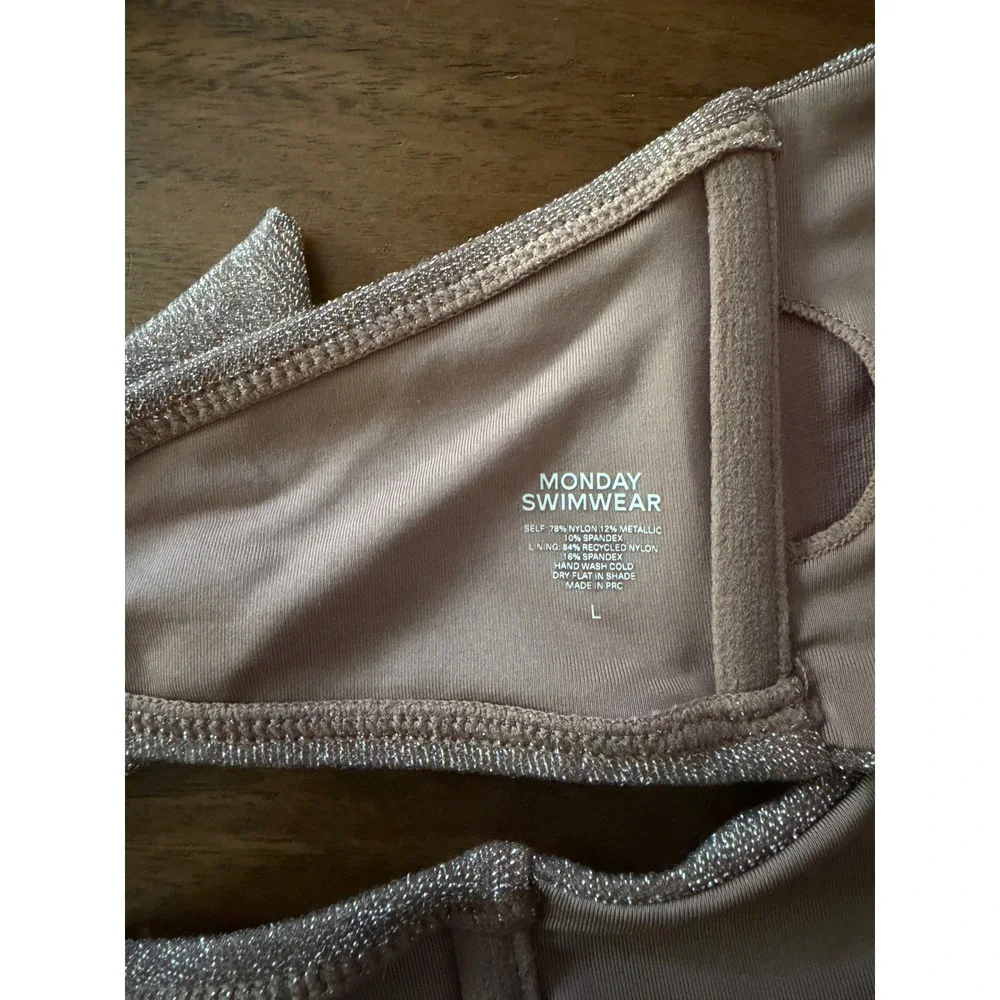 Monday Swimwear | Bikini Set L/V Bronze Palm Springs Top Byron Bottom Shimmer